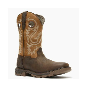 ジョージブーツ メンズ ブーツ シューズ Men's Carbo-Tec FLX 11" Waterproof Pull On Work Boot Brown and orange
