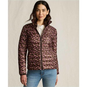 YGh fB[X WPbgu] AE^[ Women's Wanderweight Packable Print Down Jacket Rich coffee ikat floral