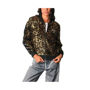 U Ch RNeBu fB[X WPbgu] AE^[ Women's Gold New Orleans Saints Sequin Full-Zip Bomber Jacket Gold