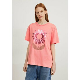 ボス レディース Tシャツ トップス RELAXED PRINT - Print T-shirt - bright pink