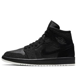 Jordan �W���[�_�� ���f�B�[�X �X�j�[�J�[ �y(WMNS) Air Jordan 1 Mid 'Black Glitter' BQ6472-001�z �T�C�Y US_W_11