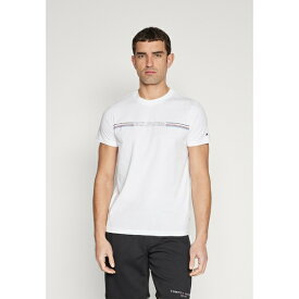 トミー ヒルフィガー メンズ Tシャツ トップス STRIPE CHEST TEE - Print T-shirt - white