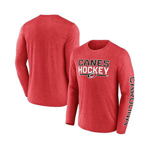 �t�@�i�e�B�N�X �����Y �V���c �g�b�v�X Men's Heather Red Carolina Hurricanes Sweep Iconic Synthetic Long Sleeve T-Shirt Heather Red
