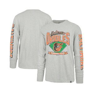 47�u�����h �����Y �V���c �g�b�v�X Men's Gray Baltimore Orioles Fair Ball Franklin Long Sleeve T-Shirt Gray