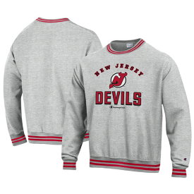 チャンピオン メンズ パーカー・スウェットシャツ アウター New Jersey Devils Champion Reverse Weave Yarn Dye Pullover Sweatshirt -
