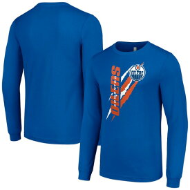 スターター メンズ Tシャツ トップス Edmonton Oilers Starter Color Scratch LongSleeve TShirt Royal