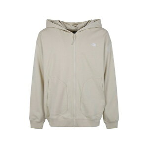 �m�[�X�t�F�C�X �����Y �p�[�J�[�E�X�E�F�b�g�V���c �A�E�^�[ Essential logo-embroidered zip-up hoodie Neutrals
