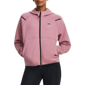 アンダーアーマー レディース パーカー・スウェットシャツ アウター Under Armour Women's Unstoppable Fleece Full-Zip Pink Elixir