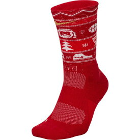 ナイキ メンズ 靴下 アンダーウェア Nike Men's Elite Christmas Crew Socks Gym Red/White/Club Gold