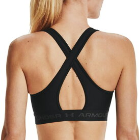 アンダーアーマー レディース カットソー トップス Under Armour Women's Crossback Mid Sports Bra Black