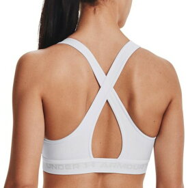 アンダーアーマー レディース カットソー トップス Under Armour Women's Crossback Mid Sports Bra White