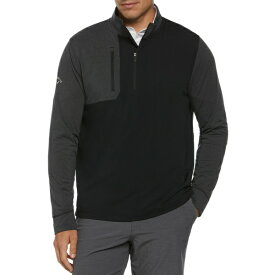 キャラウェイ メンズ シャツ トップス Callaway Men's Aquapel Half Zip Hoodie Black Heather