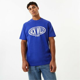 【送料無料】 ジャック ウィルス メンズ Tシャツ トップス Contrast Graphic Tee Blue