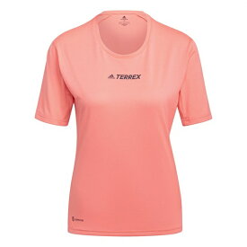 【送料無料】 アディダス レディース Tシャツ トップス Terrex Logo T Shirt Ladies Acid Red