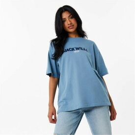 【送料無料】 ジャック ウィルス レディース Tシャツ トップス Applique T-Shirt Teal