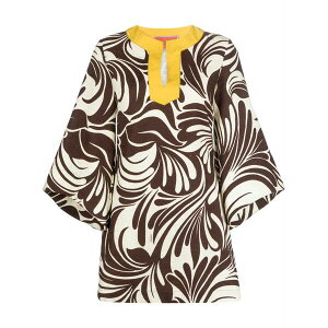 ���E�_�u���E�W�F�C ���f�B�[�X �����s�[�X �g�b�v�X The kaftan mini printed dress Brown