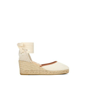 �}�l�r ���f�B�[�X �T���_�� �V���[�Y Tie-fastening wedge espadrilles Neutrals
