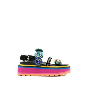 �J�[�g�W�F�C�K�[�����h�� ���f�B�[�X �T���_�� �V���[�Y Octavia crystal-embellished platform sandals Black