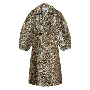 �K�j�[ ���f�B�[�X �R�[�g �A�E�^�[ Belted leopard coat Brown