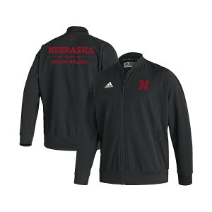 AfB_X Y WPbgu] AE^[ Men's Black Nebraska Huskers Ireland Sideline Woven Full-Zip Bomber Jacket Black