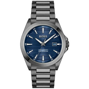 q[S{X Y rv ANZT[ Men's Strike Quartz Basic Calendar Ionic Plated Grey Steel Watch 41mm Gray