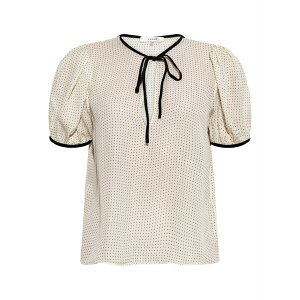 �t���[�� ���f�B�[�X �V���c �g�b�v�X Polka-dot tie blouse Neutrals