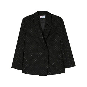 �V�A���t�F���[�j ���f�B�[�X �W���P�b�g���u���]�� �A�E�^�[ Rhinestone-embellished double-breasted blazer Black