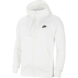 ナイキ メンズ パーカー・スウェットシャツ アウター Nike Men's Sportswear Club Fleece Full-Zip Hoodie White/White/Black