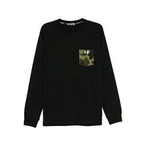 �}�X�^�[�}�C���h�E�W���p�� �����Y T�V���c �g�b�v�X X bape logo patch pocket t-shirt Black