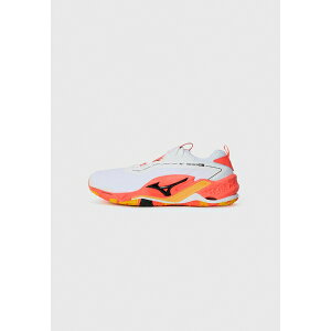 ~Ym Y T_ V[Y WAVE STEALTH NEO 2 - Handball shoes - white/fiery coral/citrus
