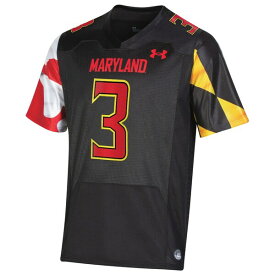 アンダーアーマー メンズ ユニフォーム トップス Taulia Tagovailoa Maryland Terrapins Under Armour NIL Replica Football Jersey Black