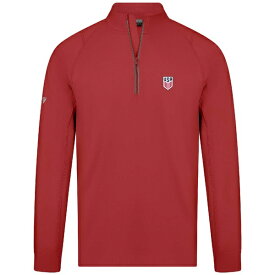 レベルウェア メンズ ジャケット＆ブルゾン アウター USMNT Levelwear Theory QuarterZip Pullover Red