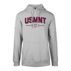 レベルウェア メンズ パーカー・スウェットシャツ アウター USMNT Levelwear Podium Strike Fast Pullover Hoodie Heather Gray