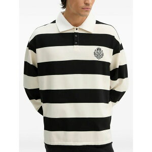 �U�E�N�[�v���X �����Y �|���V���c �g�b�v�X Striped-pattern long-sleeve polo shirt Black