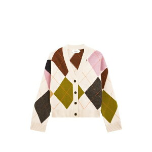 �v�����O�� �I�u �X�R�b�g�����h ���f�B�[�X �J�[�f�B�K�� �A�E�^�[ Argyle buttoned cardigan Neutrals