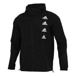 adidas AfB_X Y Xj[J[ yadidas Sports Running Training Woven Hooded Jacket Men Black GK9370z TCY US_M_M