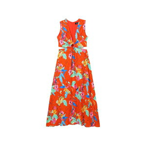 �f�W�O�A�� ���f�B�[�X �����s�[�X �g�b�v�X Cut-out floral maxi dress Red