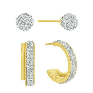 �A���h �i�E �f�B�X ���f�B�[�X �s�A�X���C�������O �A�N�Z�T���[ Crystal Ball Stud and Hoop Duo Earring Set Gold
