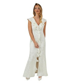 オアシス レディース ワンピース トップス Women's Satin Jacquard V-Neck Bridesmaid Dress Champagne