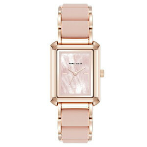 ANC fB[X rv ANZT[ Women's Quartz Casual Rectangular Blush Pink Silicone with Rose Gold-Tone Metal Alloy Bracelet Watch, 26mm Rose Gold-Tone, Blush Pink