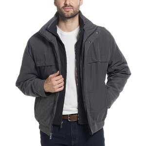 EFU[v[t Y WPbgu] AE^[ Men's Microfiber Poly Filled Bomber Jacket Zinc