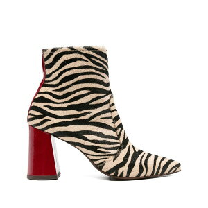 �`�G�~�n�� ���f�B�[�X �u�[�c �V���[�Y 80mm zebra-print block-heel ankle boots Neutrals