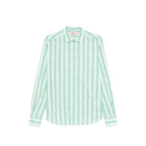 �G���V�[�c�[�Z�C���g�o�[�X �����Y �V���c �g�b�v�X Stripe-pattern shirt Green