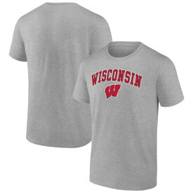ファナティクス メンズ Tシャツ トップス Wisconsin Badgers Fanatics Branded Campus TShirt Steel