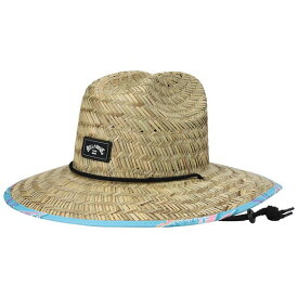 ビラボン メンズ 帽子 アクセサリー Billabong Tides Print Blue Straw Hat Natural