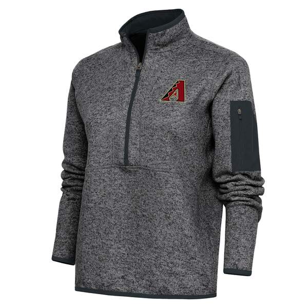 アンティグア レディース パーカー・スウェットシャツ アウター Arizona Diamondbacks Antigua Women´s Logo Fortune QuarterZip Pullover Jacket Heather Charcoal
