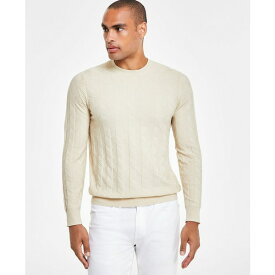 アルファニ メンズ ニット&セーター アウター Men's Textured Chevron Long-Sleeve Crewneck Sweater, Created for Macy's Brown Rice