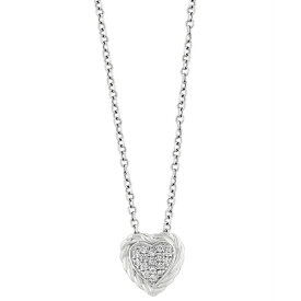 エフィー コレクション メンズ ネックレス・チョーカー アクセサリー EFFY&reg; Diamond Pav&eacute; Heart 18" Pendant Necklace (1/20 ct. t.w.) in Sterling Silver Sterling Silver