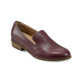 アース レディース サンダル シューズ Women's Edna Round Toe Casual Slip-On Flat Loafers Dark Red Leather