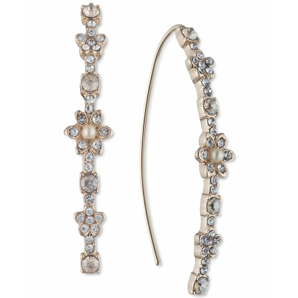 マルケッサ メンズ ピアス・イヤリング アクセサリー Crystal & Imitation Pearl Flower Threader Earrings Gold：asty
